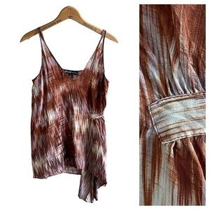 Elizabeth and James Silk Brown Purple Asymmetrical Y2K Cami Tank Top Small